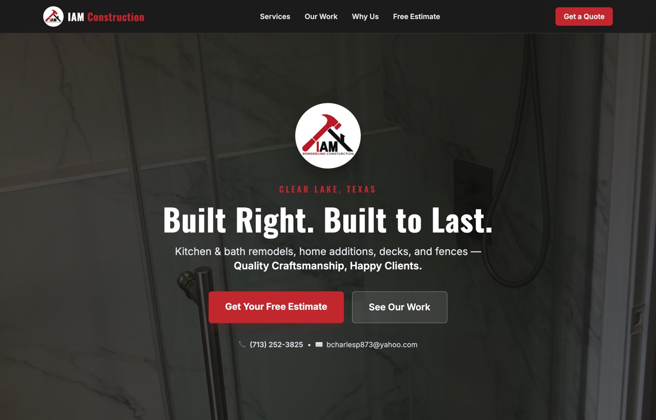 IAM Construction & Remodeling website
